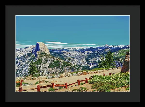 Amazing Glacier Point Landscape of Half Dome and Waterfall - Framed Print