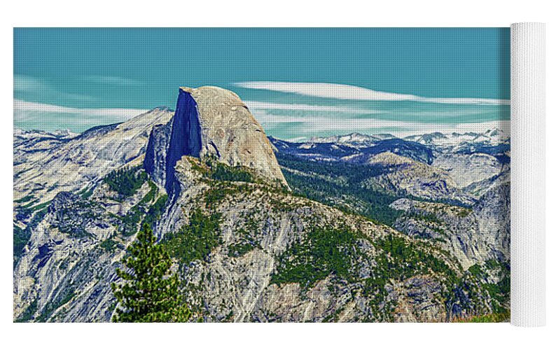 Amazing Glacier Point Landscape of Half Dome and Waterfall - Yoga Mat