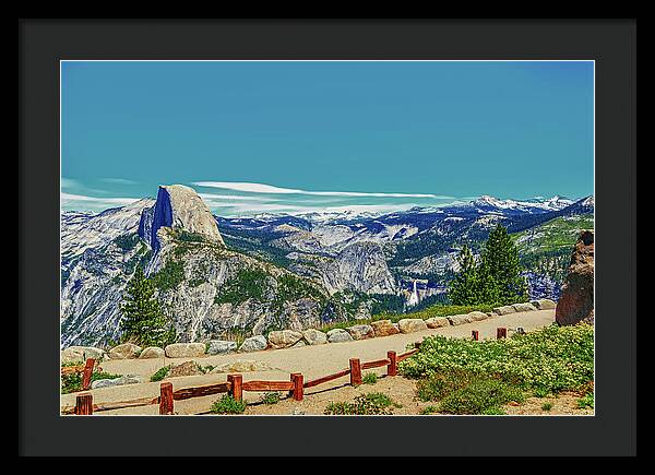 Amazing Glacier Point Landscape of Half Dome and Waterfall - Framed Print