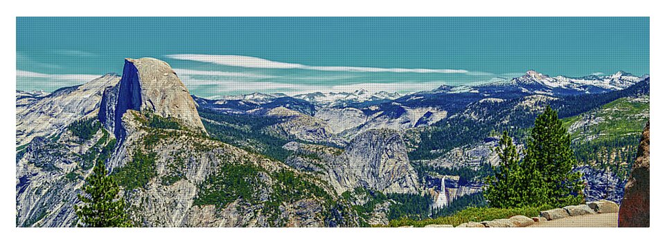 Amazing Glacier Point Landscape of Half Dome and Waterfall - Yoga Mat