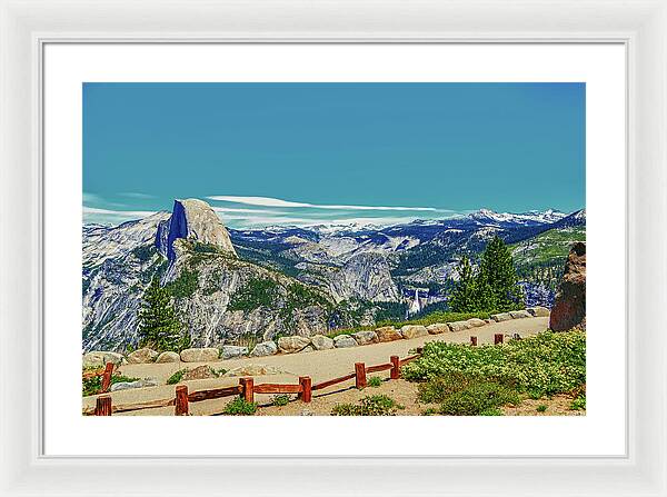 Amazing Glacier Point Landscape of Half Dome and Waterfall - Framed Print