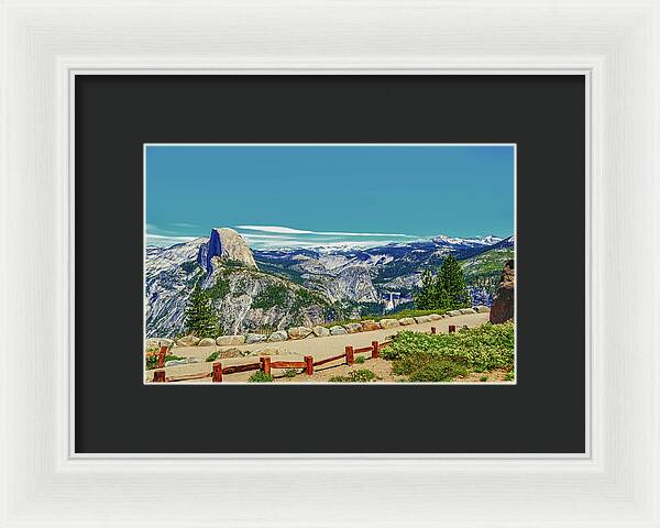 Amazing Glacier Point Landscape of Half Dome and Waterfall - Framed Print