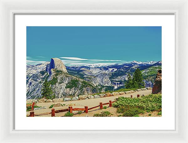Amazing Glacier Point Landscape of Half Dome and Waterfall - Framed Print