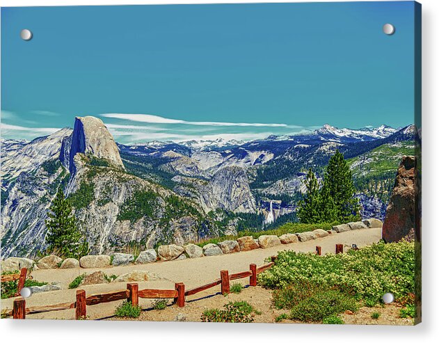 Amazing Glacier Point Landscape of Half Dome and Waterfall - Acrylic Print