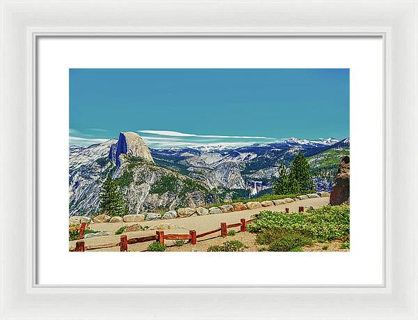 Amazing Glacier Point Landscape of Half Dome and Waterfall - Framed Print