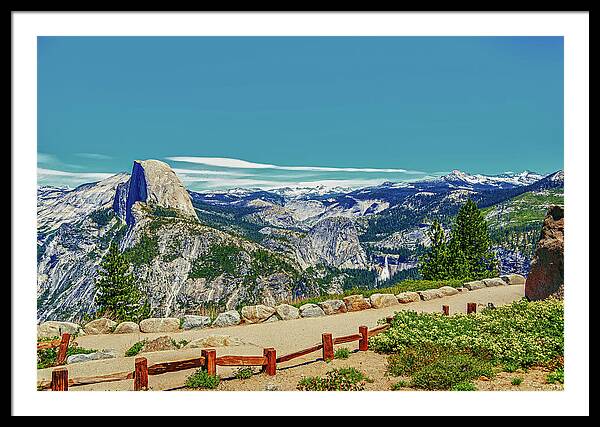 Amazing Glacier Point Landscape of Half Dome and Waterfall - Framed Print