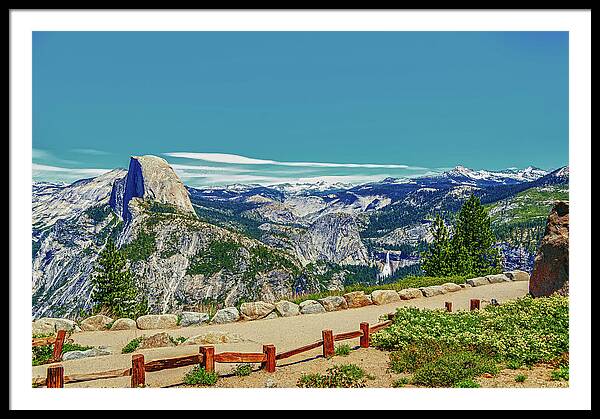 Amazing Glacier Point Landscape of Half Dome and Waterfall - Framed Print