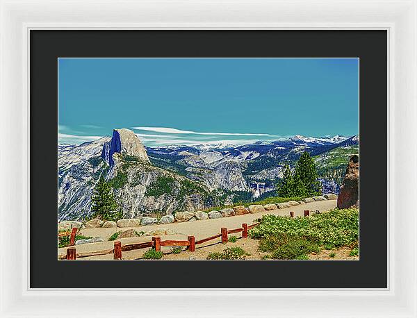 Amazing Glacier Point Landscape of Half Dome and Waterfall - Framed Print