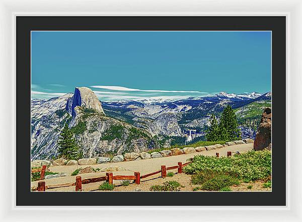 Amazing Glacier Point Landscape of Half Dome and Waterfall - Framed Print