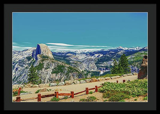 Amazing Glacier Point Landscape of Half Dome and Waterfall - Framed Print
