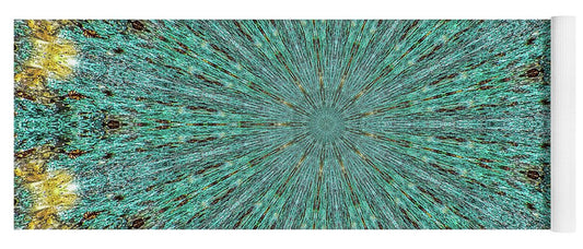 Aquamarine and Yellow Pattern Mandala - Yoga Mat