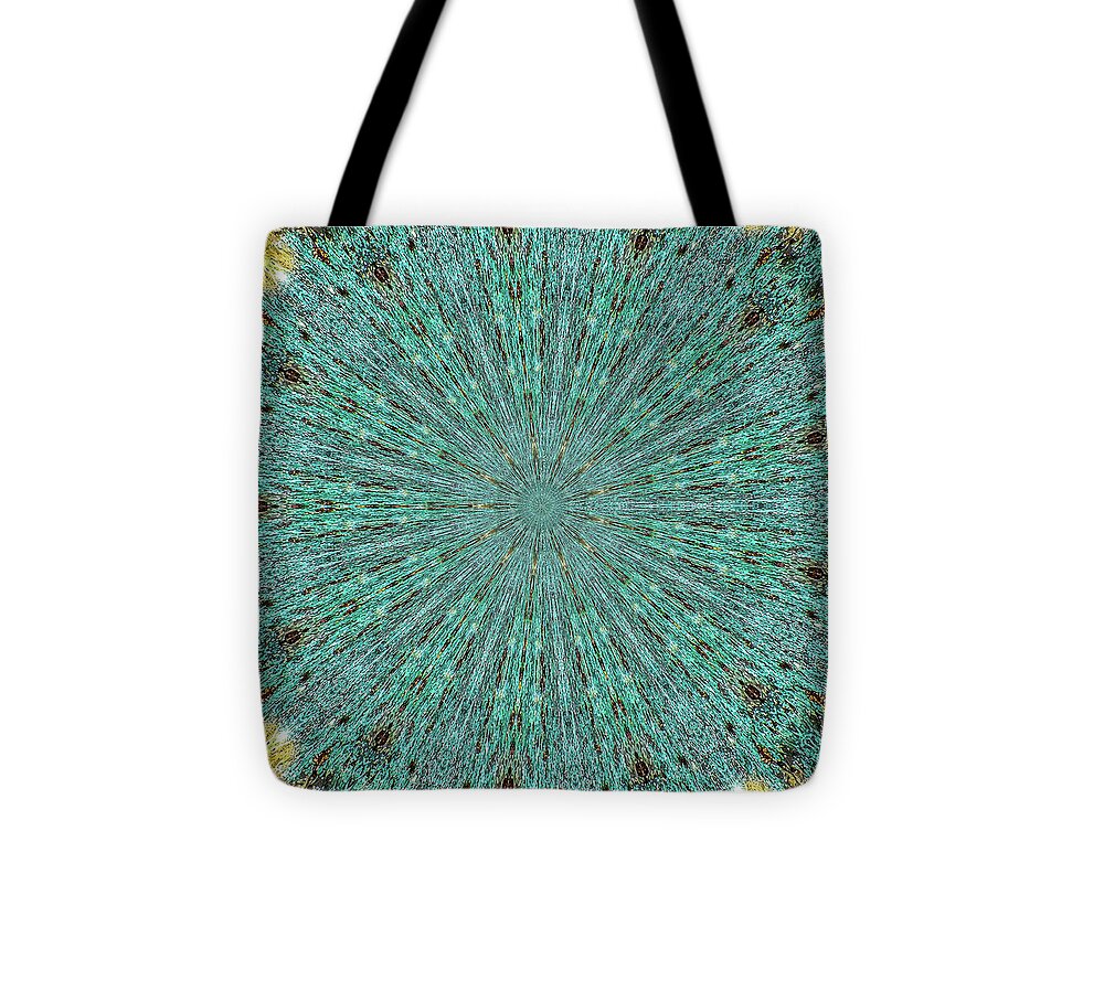 Aquamarine and Yellow Pattern Mandala - Tote Bag