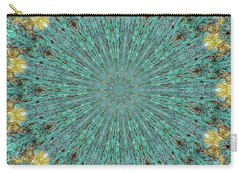 Aquamarine and Yellow Pattern Mandala - Zip Pouch