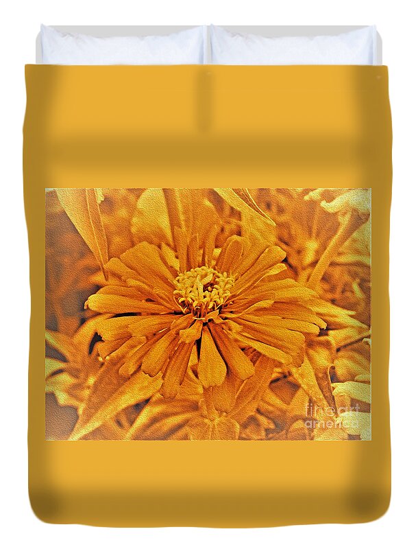 Artistic Image of a Yellow Flower - Duvet Cover
