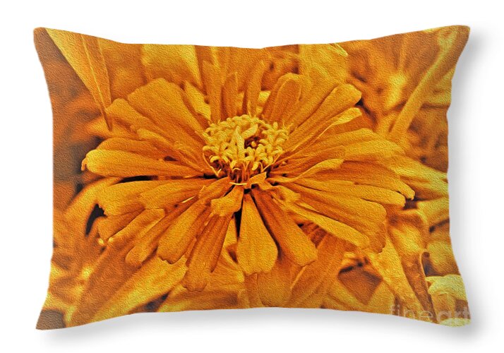 Artistic Image of a Yellow Flower - Throw Pillow
