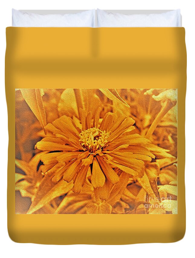 Artistic Image of a Yellow Flower - Duvet Cover