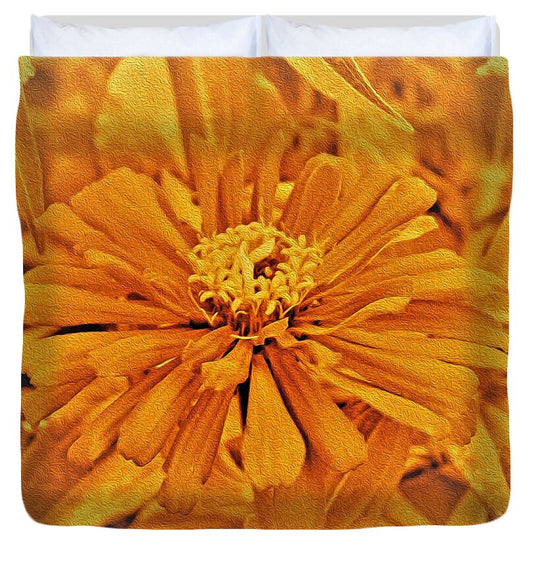 Artistic Image of a Yellow Flower - Duvet Cover