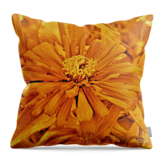 Artistic Image of a Yellow Flower - Throw Pillow