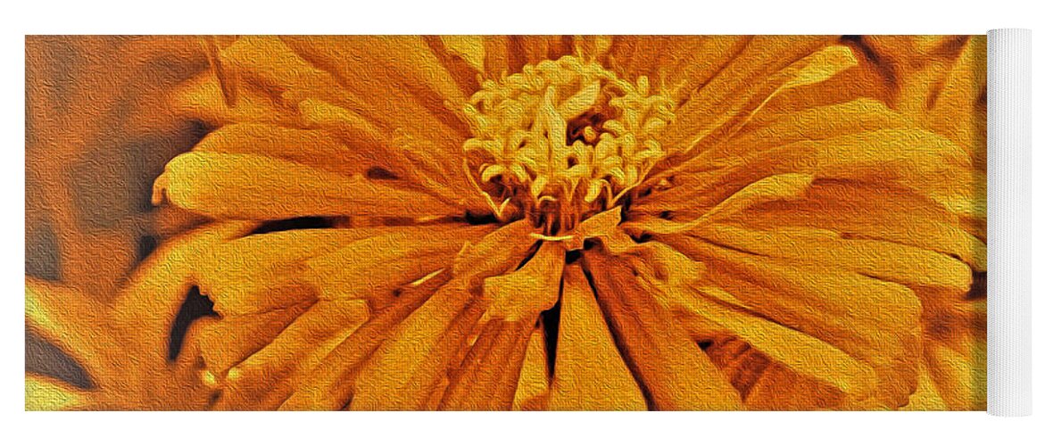 Artistic Image of a Yellow Flower - Yoga Mat