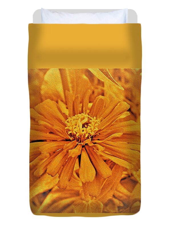 Artistic Image of a Yellow Flower - Duvet Cover