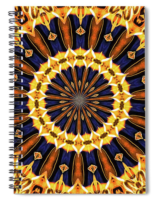 Autumn Colors Vibrance Mandala - Spiral Notebook