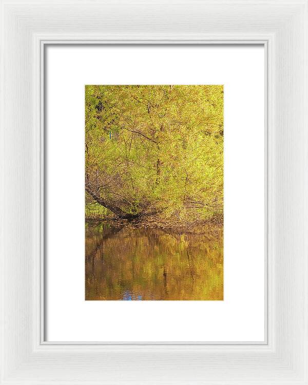 Autumn Reflections on a Quiet Lake - Framed Print