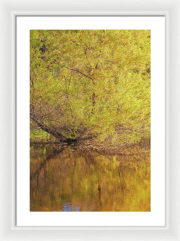 Autumn Reflections on a Quiet Lake - Framed Print