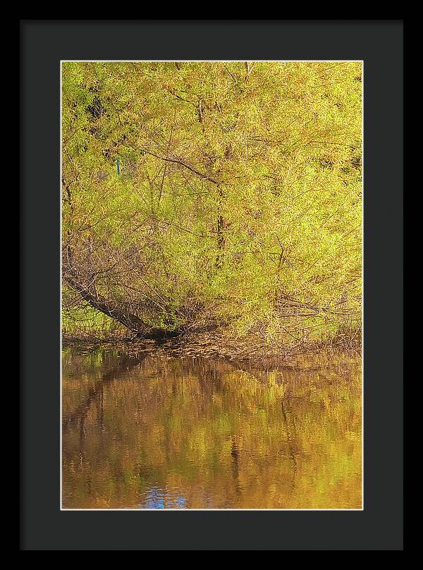 Autumn Reflections on a Quiet Lake - Framed Print