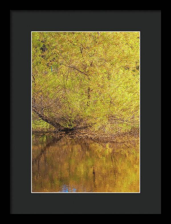 Autumn Reflections on a Quiet Lake - Framed Print