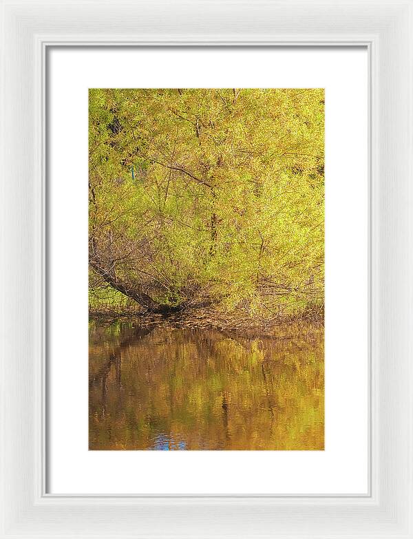 Autumn Reflections on a Quiet Lake - Framed Print