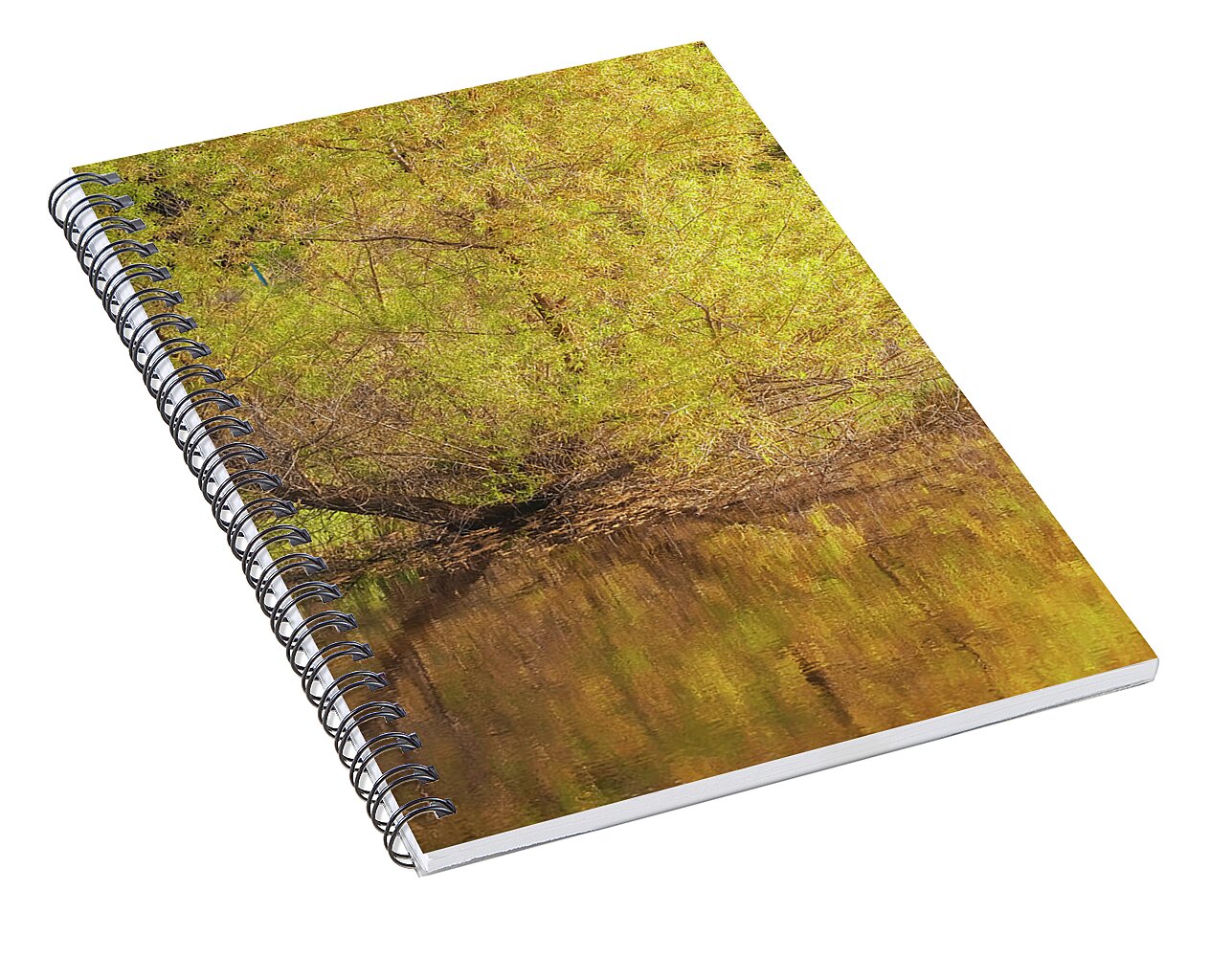 Autumn Reflections on a Quiet Lake - Spiral Notebook