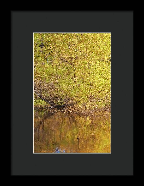 Autumn Reflections on a Quiet Lake - Framed Print