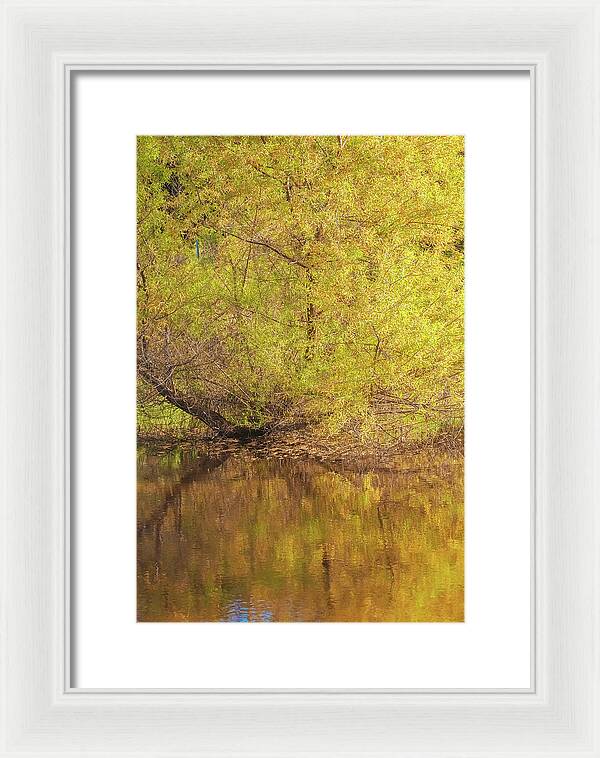 Autumn Reflections on a Quiet Lake - Framed Print