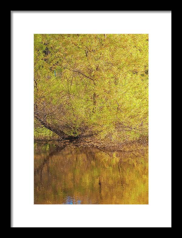 Autumn Reflections on a Quiet Lake - Framed Print