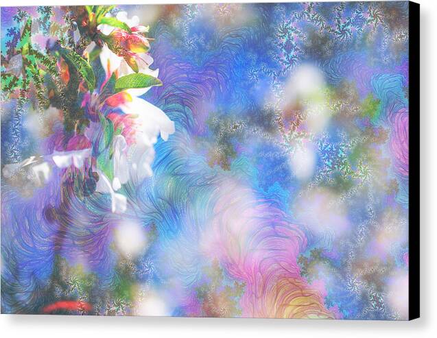 Baby Blue and Pinks Flowers Landscape - Canvas Print