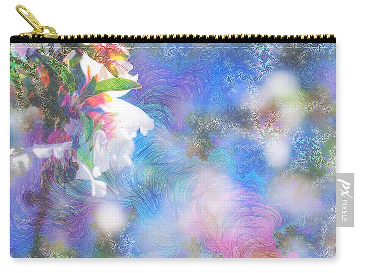 Baby Blue and Pinks Flowers Landscape - Zip Pouch
