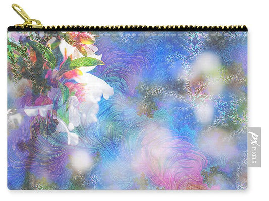 Baby Blue and Pinks Flowers Landscape - Zip Pouch