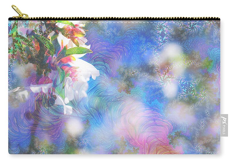 Baby Blue and Pinks Flowers Landscape - Zip Pouch