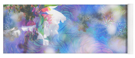Baby Blue and Pinks Flowers Landscape - Yoga Mat