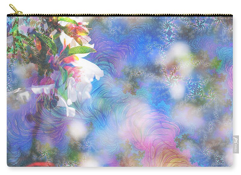 Baby Blue and Pinks Flowers Landscape - Zip Pouch