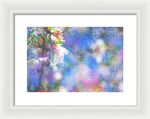 Baby Blue and Pinks Flowers Landscape - Framed Print
