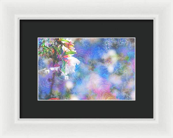 Baby Blue and Pinks Flowers Landscape - Framed Print