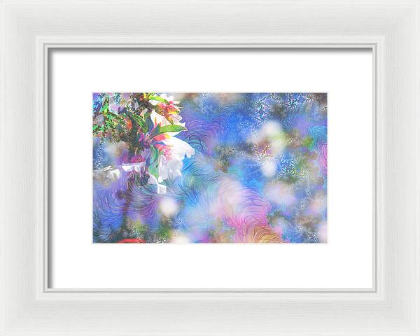 Baby Blue and Pinks Flowers Landscape - Framed Print