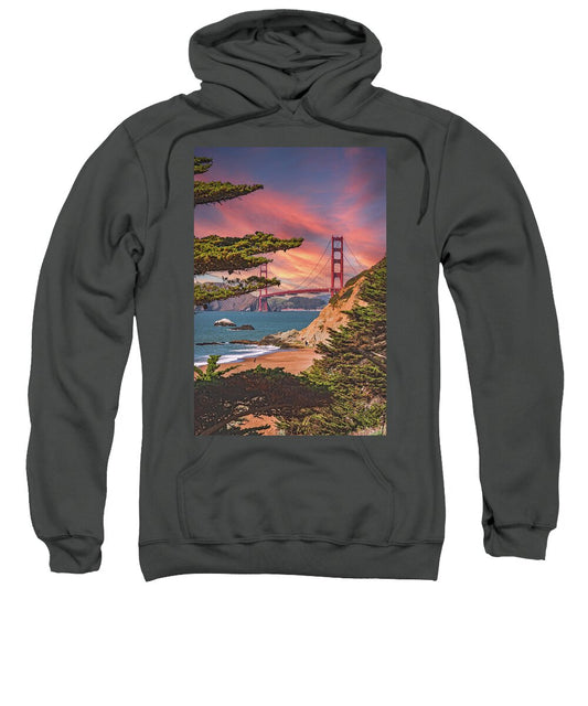 Baker Beach Scenic View of Golden Gate Bridge  - Sweatshirt