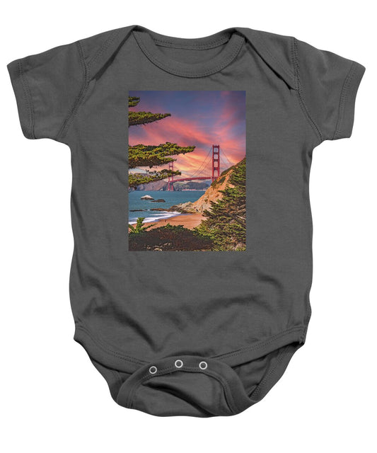 Baker Beach Scenic View of Golden Gate Bridge  - Baby Onesie