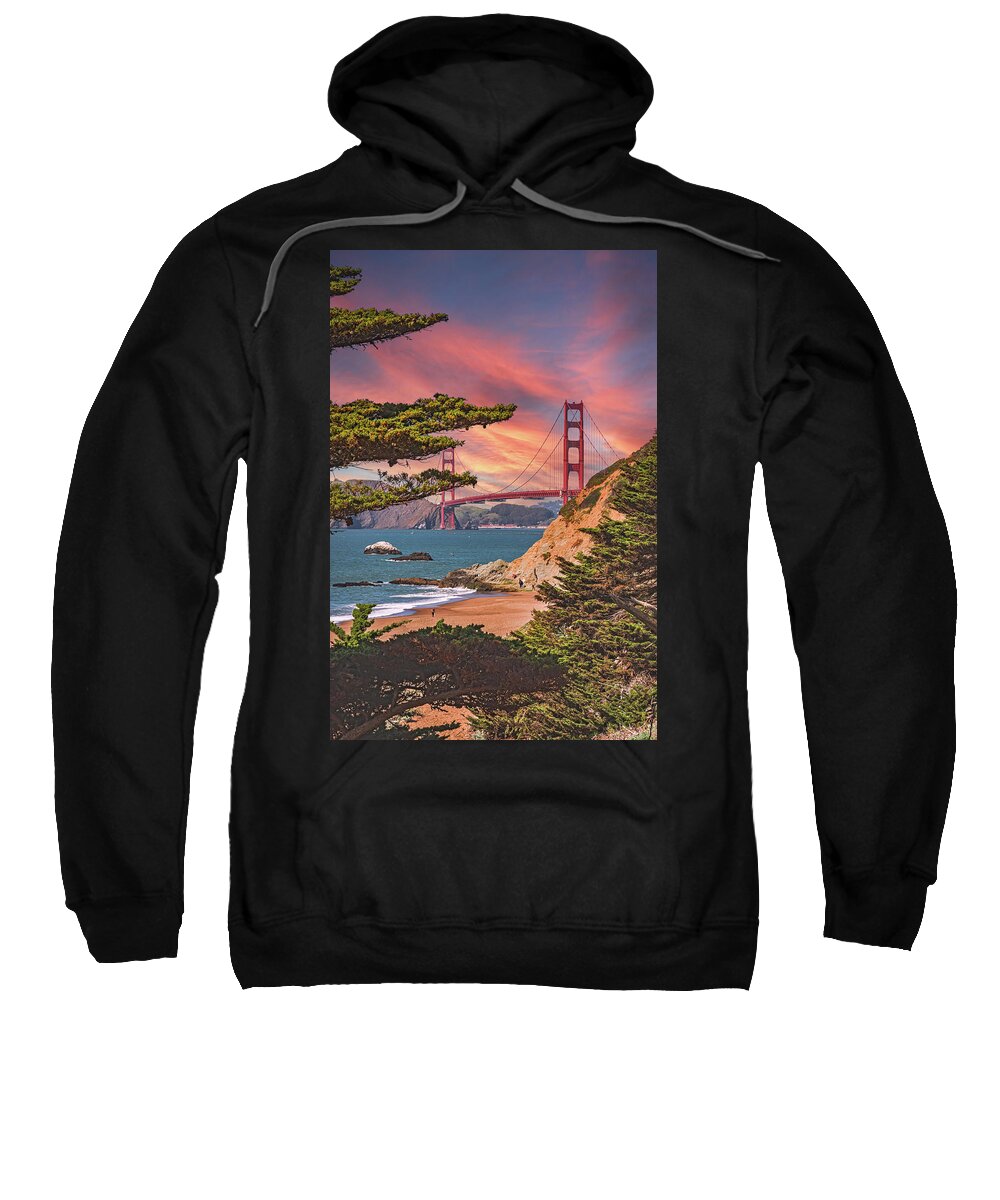 Baker Beach Scenic View of Golden Gate Bridge  - Sweatshirt