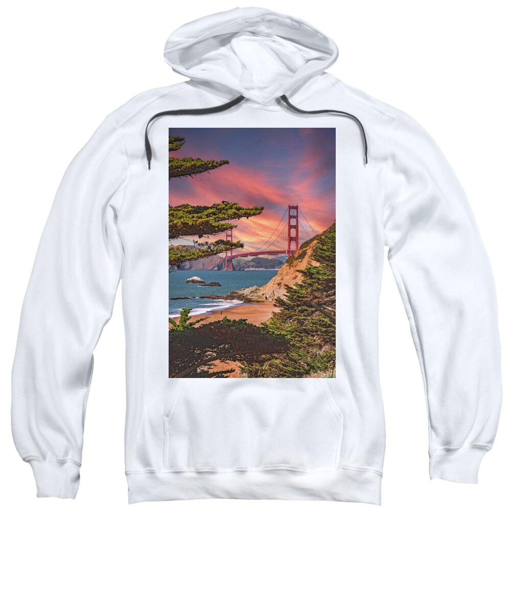 Baker Beach Scenic View of Golden Gate Bridge  - Sweatshirt