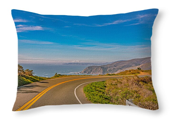 Bay Area Beach Landscape in California - Throw Pillow
