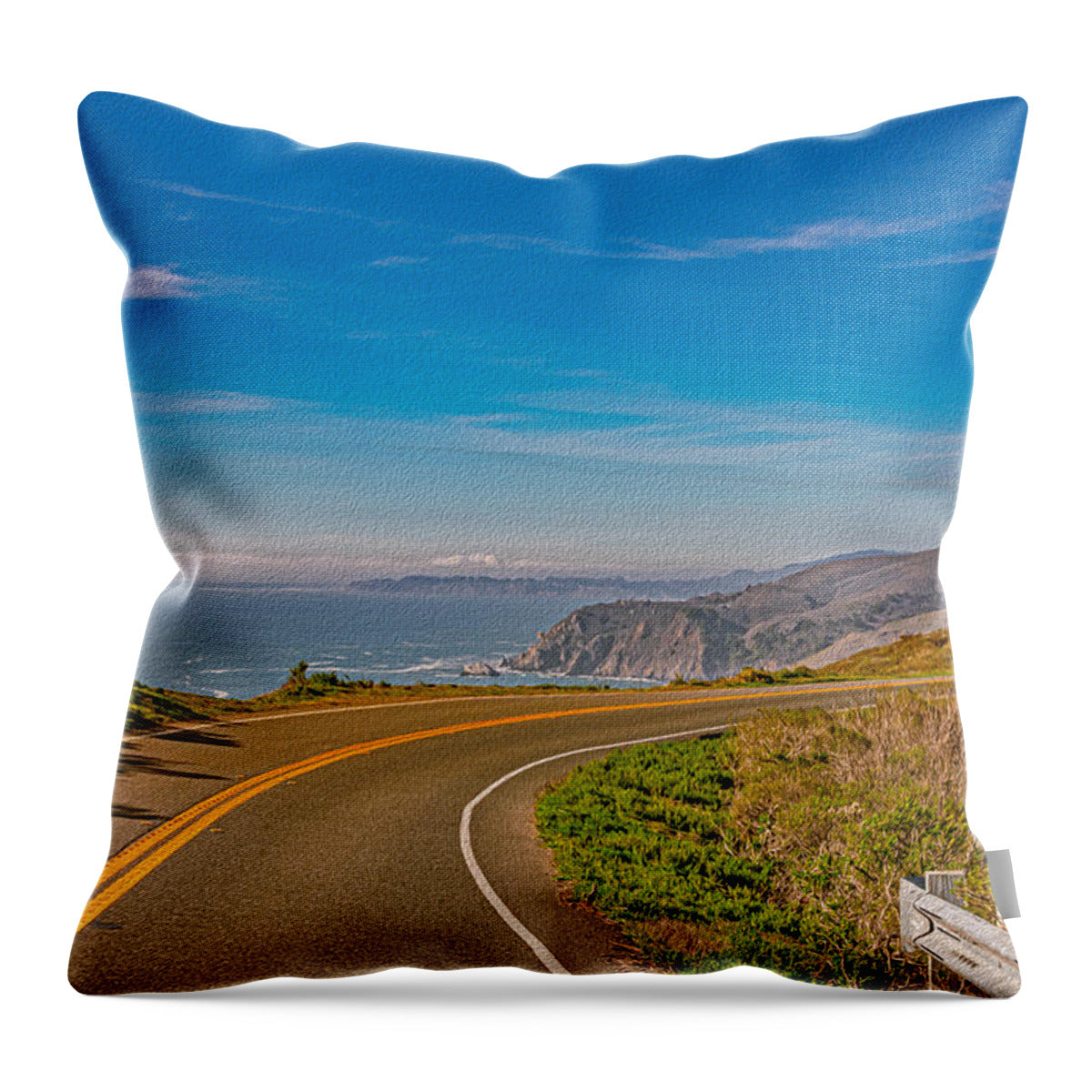 Bay Area Beach Landscape in California - Throw Pillow