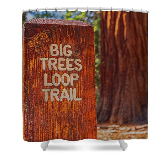 Big Trees Loop Trail and Sequoia Tree - Shower Curtain